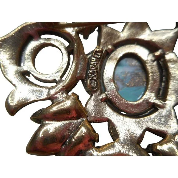 Vintage Estate Costume Sarah Coventry Remembrance Gold Brooch Pin Jewelry - Picture 3 of 3